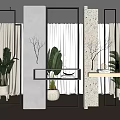 Modern partition glass partition 3d model