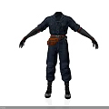 3D Worker Model Wearing Dark Blue Work Uniform With Brown Tool Belt And Black Boots