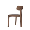 Modern Brown Wooden Dining Chair With Curved Backrest And Simple Design