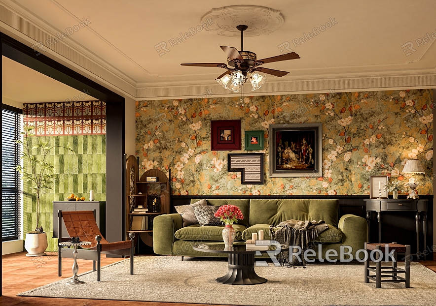 Retro Nanyang style living room model