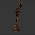 Intricate Carved Wooden Furniture Stand Featuring Square Top And Curved Decorative Element