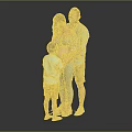 Happy Family With Pregnant Mother Father And Child Standing Together Touching Belly