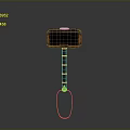 Black Thor Inspired Hammer Weapon With Orange Glowing Patterns And Handle Ring