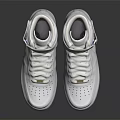 White High Top Sneakers With Velcro Straps And White Upper On Black Background