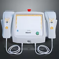 White Medical Diagnostic Device With Display Screen Red Button Side Units And Connected Cables 3d model