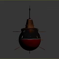 Red And Black Submarine With Conning Tower And Propeller Detailed Structure