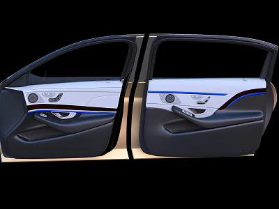 Modern Car Door Interior Design With Leather Trim And Control Panel 3d model