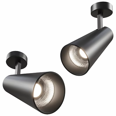 Modern Black Downlights And Spotlights With LED Lighting For Ceiling Installation 3d model
