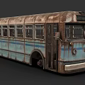Old Rusted Blue And Brown Vintage Bus With Classic Exterior Design Elements