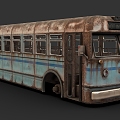 Bus Scrap Car Abandoned Doomsday Bus Doomsday Bus Industrial Wind Car Frame Car 3d model