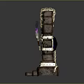 Mystical Portal Structure With Purple Glowing Core Stone Frame Steps Vines Chains And Candles