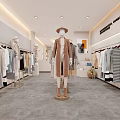 Modern Clothing Store Interior With Mannequins Clothing Racks And Apparel