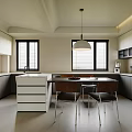 Modern Open Living Dining Area White Interior With Orange Chair Sofa Coffee Table TV Blinds