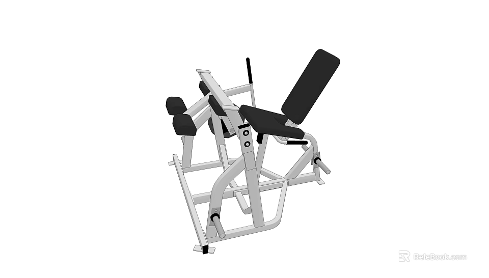 Heavy Duty Sports Equipment Leg Extension Machine With Steel Frame And Black Padding For Gym Use 3d model 