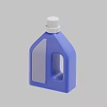 Laundry Detergent Blue Bottle with White Cap Handle and Transparent Window