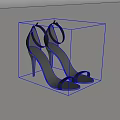 Stylish Black High Heels With Thin Heels Ankle Straps And Simple Design 3d model