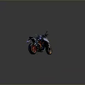 Modern Sport Motorcycle Design With Black Seat Orange Frame And Red Rims