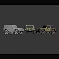 Toy Off Road Cars With Camouflage And White Colors On Gray Background