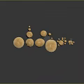 Yellow Mushrooms In Various Shapes Arranged On Dark Reflective Surface