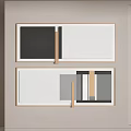 Abstract Geometric Wall Art With Beige Frames And Color Block Design 3d model