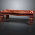 Classic Wooden Furniture Table With Rectangular Carved Surface And Decorative Legs Design
