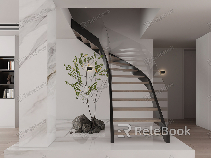 modern staircase revolving staircase model