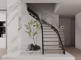 modern staircase revolving staircase 3d model