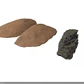 Light Brown Flat Wood Stone Pieces And Dark Stacked Stone Structure