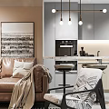 Modern Office Interior With Comfortable Sofa Coffee Table Chandelier Open Layout And Stylish Rug