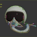 White Helmet With Black Face Shield And Breathing Apparatus Straps Design