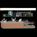 Modern Starbucks Coffee Bar With Menu Boards Coffee Machines And Pastries