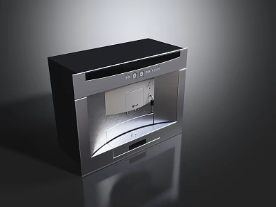 Modern Black and Silver Built-in Kitchen Appliance with Glass Door and Control Panel 3d model
