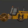 Yellow Construction Function Vehicle Road Roller With Large Drum And Operator Cab For Work