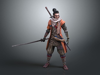 Modern game character ranger ronin chivalrous martial arts model