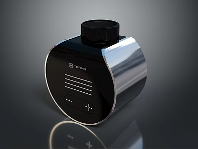 Turbo Sleek Modern Black And Silver Household Item With Button Design 3d model