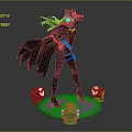 Batgirl Statue With Red Hair Black Cape Yellow Belt And Silver Microphones Base