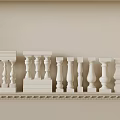 White Decorative Balusters And Columns In Various Architectural Styles 3d model