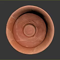 Orange Terracotta Clay Bowl With Wide Rim And Pedestal Base Design