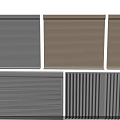 Modern Roller Shutters In Gray Brown And Black With Slatted Design Styles 3d model