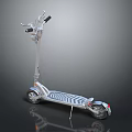 Modern Silver Electric Scooter With Striped Deck And Dual Wheels Design
