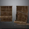 Rustic Wooden Bookshelves Furniture With Open And Closed Drawer Design