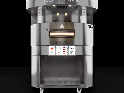 Cuppone Ciotto Stainless Steel Commercial Pizza Oven With Control Panel And Wheels 3d model