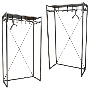 coat metal simple drying rack 18w 3d model