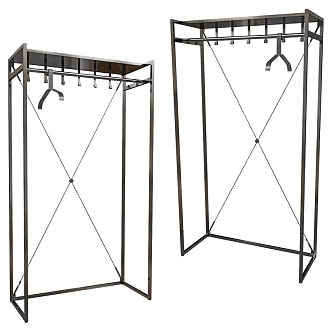 coat metal simple drying rack 18w 3d model