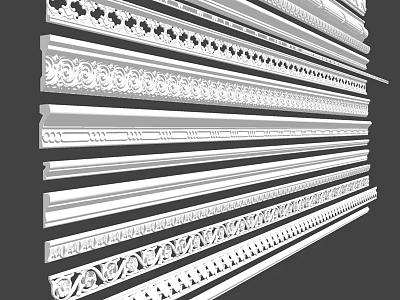Various Intricate Plaster Coving Designs For Interior Decoration Projects 3d model