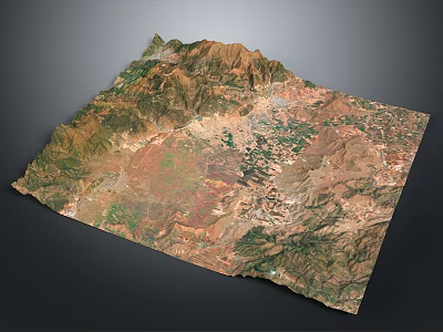 3D Terrain Model Showcasing Mountainous Landscape With Detailed Topographic And Elevation Features 3d model