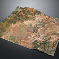 3D Terrain Model Showcasing Mountainous Landscape With Detailed Topographic And Elevation Features 3d model