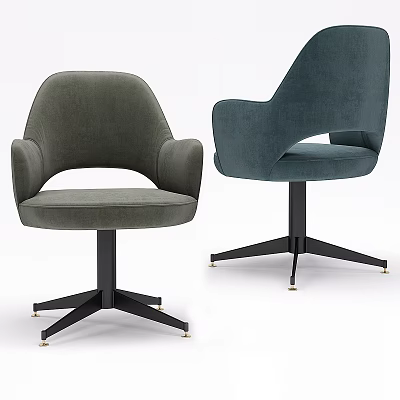 Comfortable Modern Office Chair Featuring Green Blue Upholstery Armrests Swivel Base And Wheels 3d model