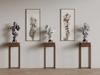 New Chinese Style Taihu Stone Decorative Painting 3d model