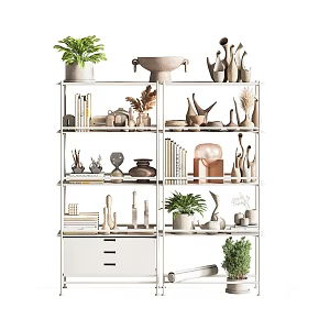 Modern Storage Rack Decoration Rack Combination 3d model